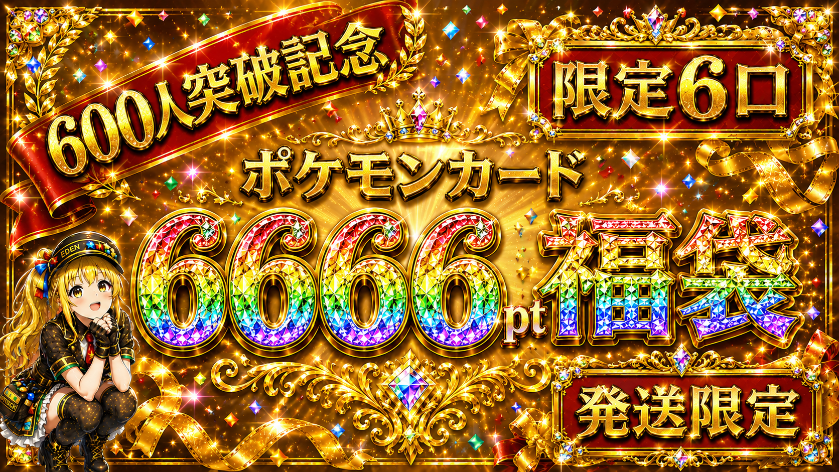 600人記念6666pt福袋　6個限定